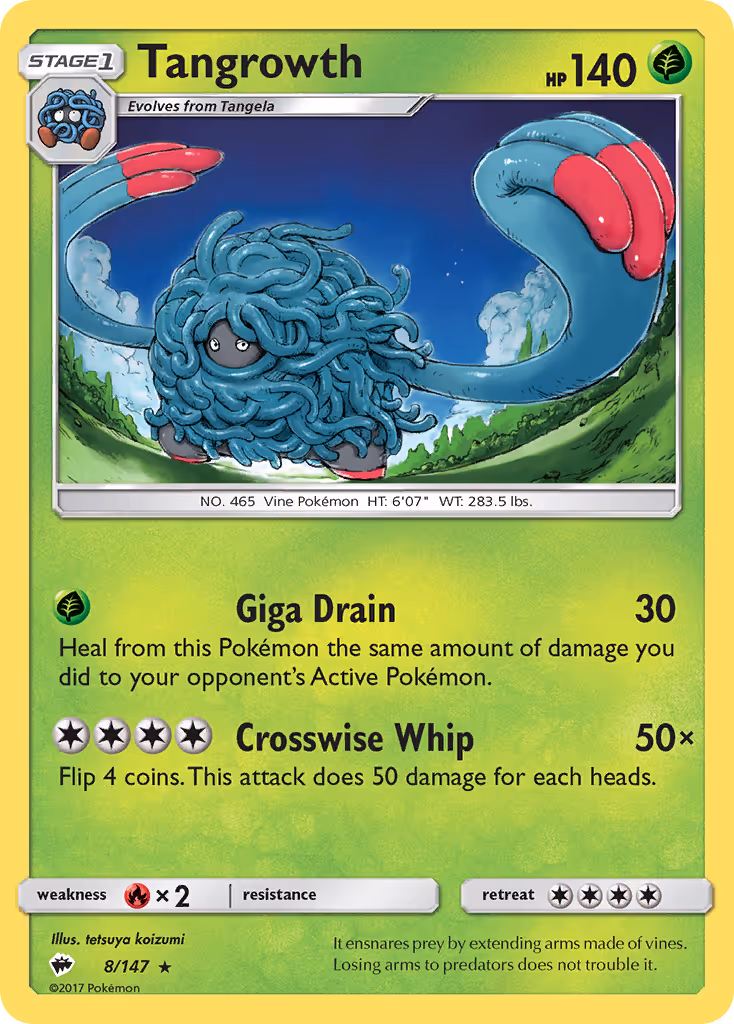Tangrowth 8/147 Pokemon card
