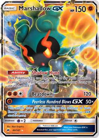 Marshadow GX 80/147 Pokemon card