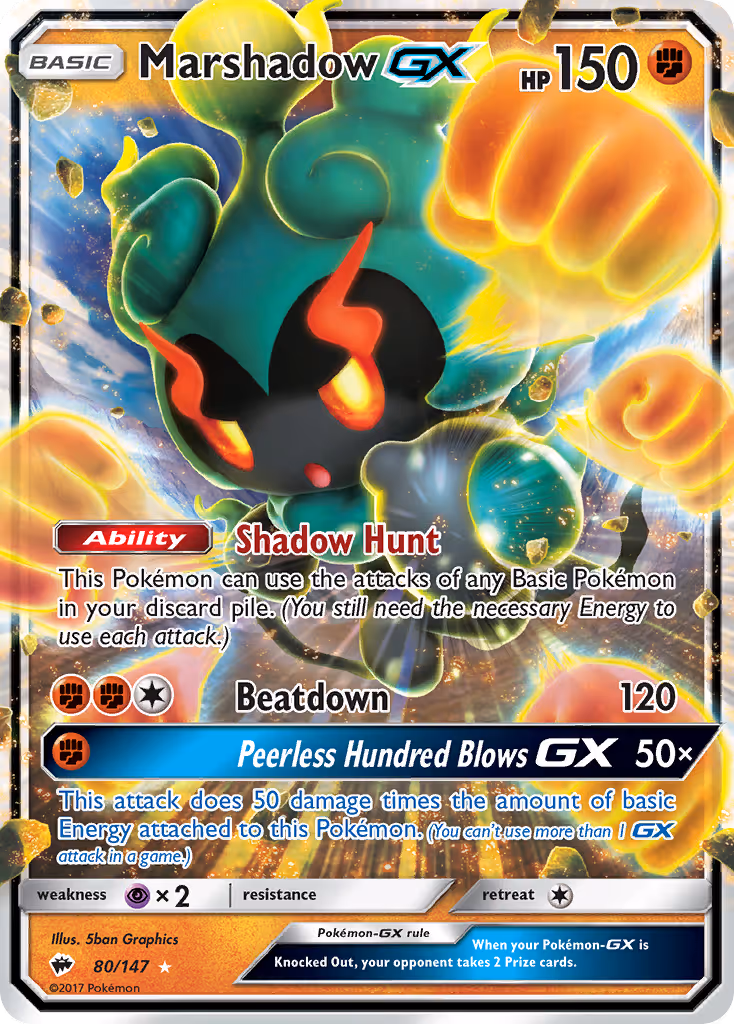 Marshadow GX 80/147 Pokemon card