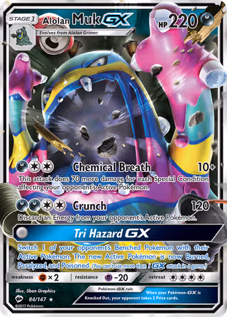Alolan Muk GX 84/147 Pokemon card
