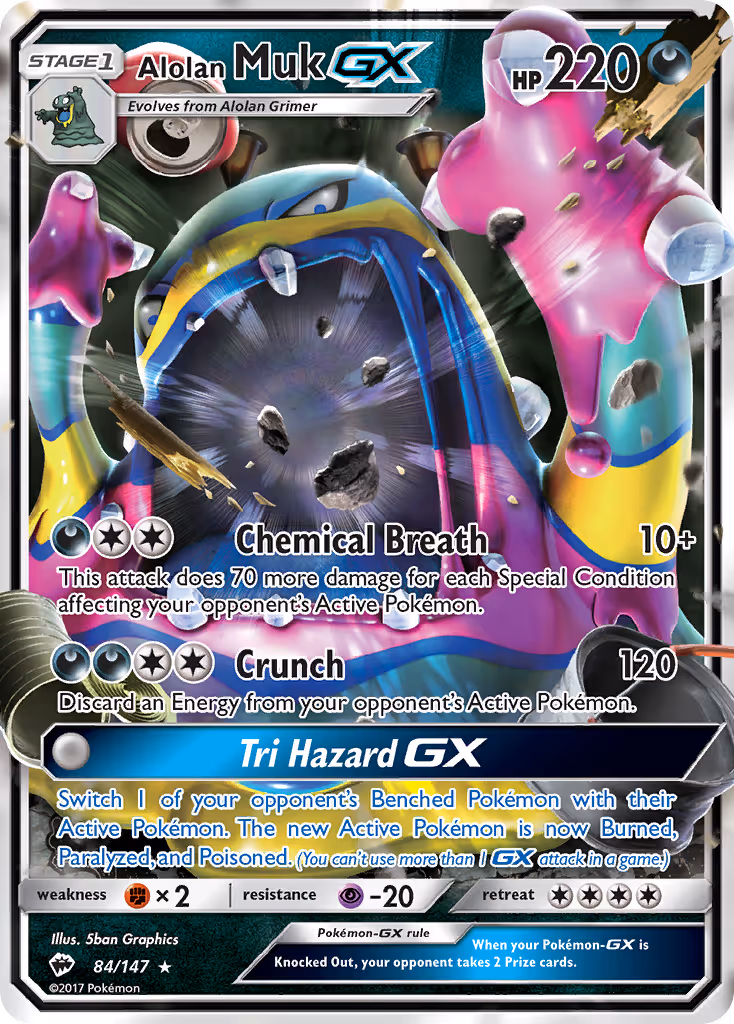 Alolan Muk GX 84/147 Pokemon card
