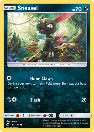 Sneasel 85/147 Pokemon card