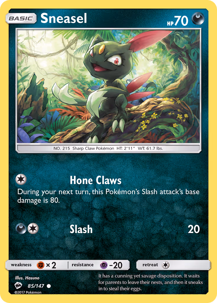 Sneasel 85/147 Pokemon card
