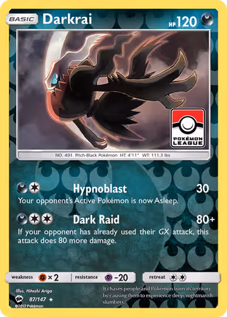 Darkrai 87/147 Pokemon card