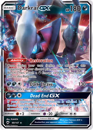 Darkrai GX 88/147 Pokemon card