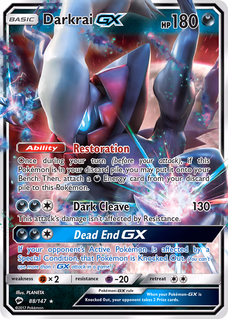 Darkrai GX 88/147 Pokemon card