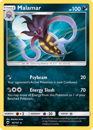 Malamar 90/147 Pokemon card