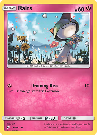 Ralts 91/147 Pokemon card