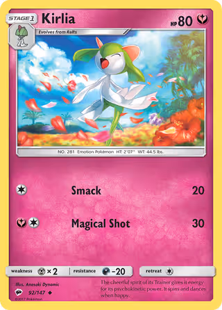 Kirlia 92/147 Pokemon card
