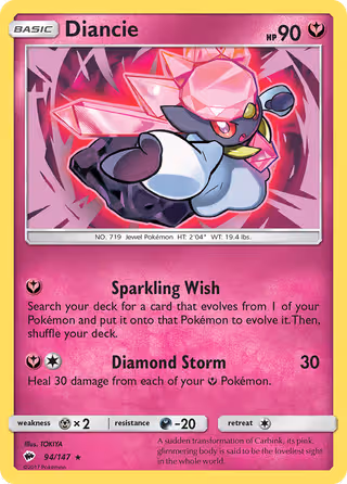 Diancie 94/147 Pokemon card