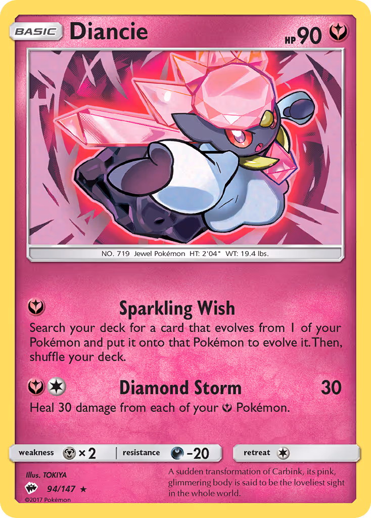 Diancie 94/147 Pokemon card