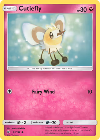 Cutiefly 95/147 Pokemon card