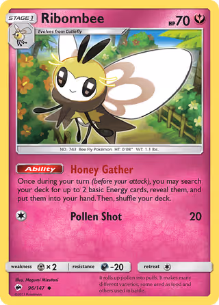 Ribombee 96/147 Pokemon card