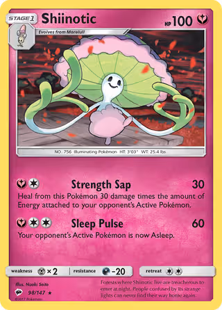 Shiinotic 98/147 Pokemon card