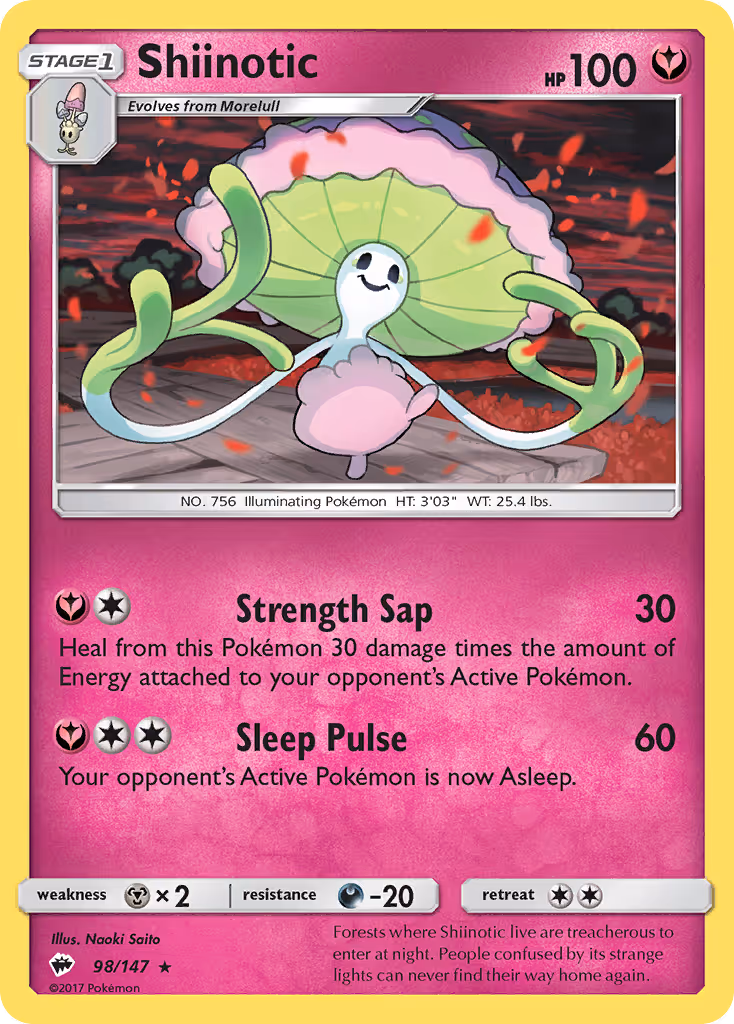 Shiinotic 98/147 Pokemon card