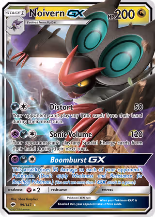 Noivern GX 99/147 Pokemon card