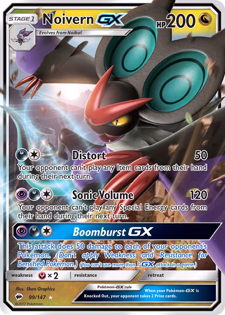 Noivern GX 99/147 Pokemon card
