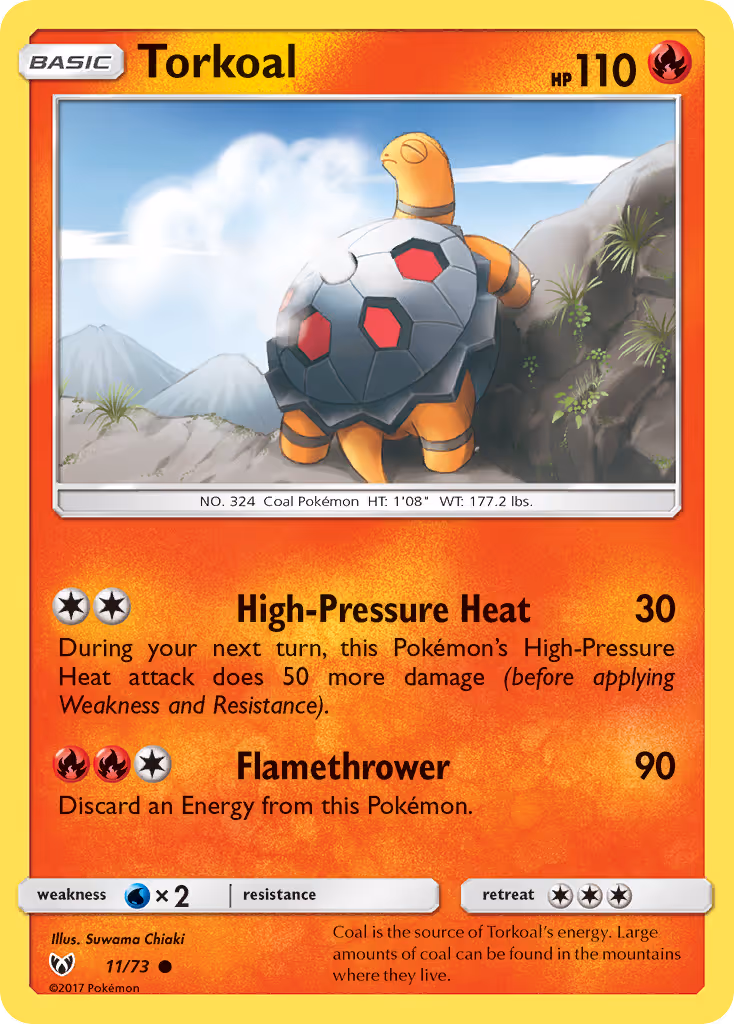 Torkoal 11/73 Pokemon card