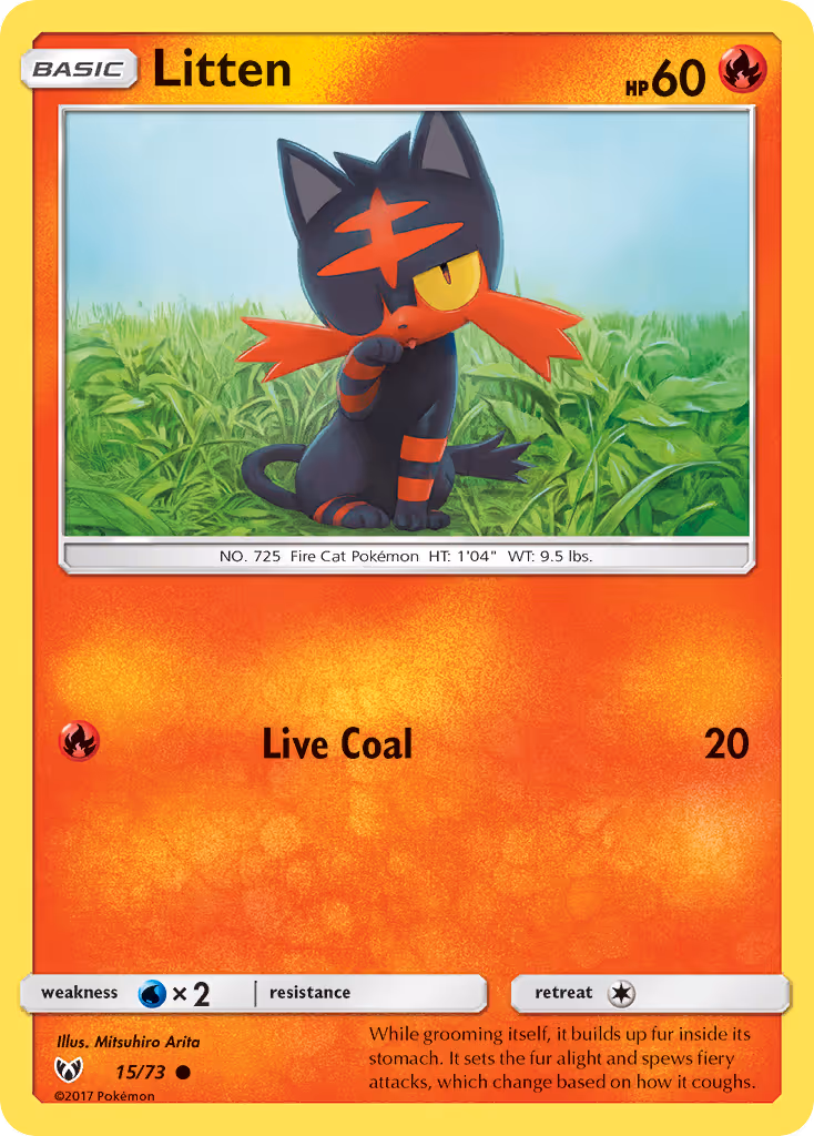Litten 15/73 Pokemon card