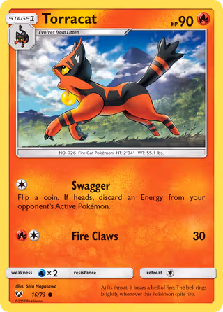 Torracat 16/73 Pokemon card