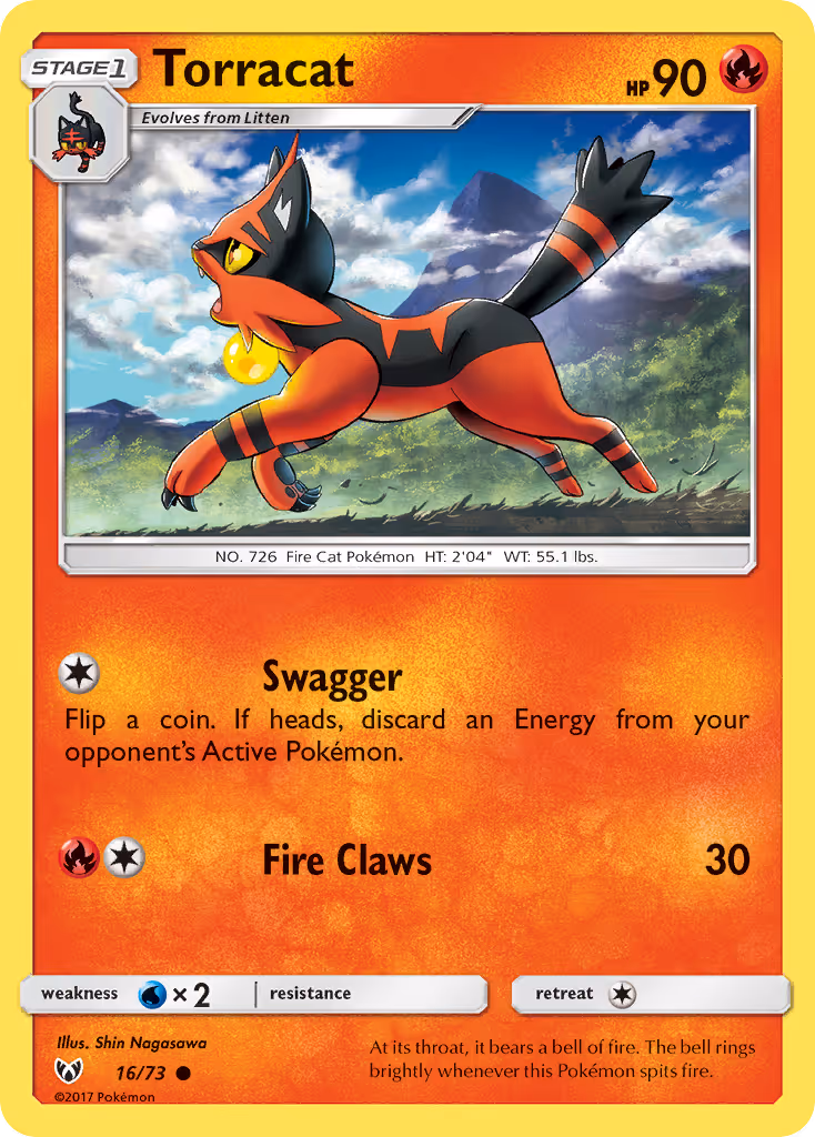 Torracat 16/73 Pokemon card