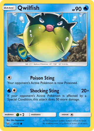 Qwilfish 21/73 Pokemon card