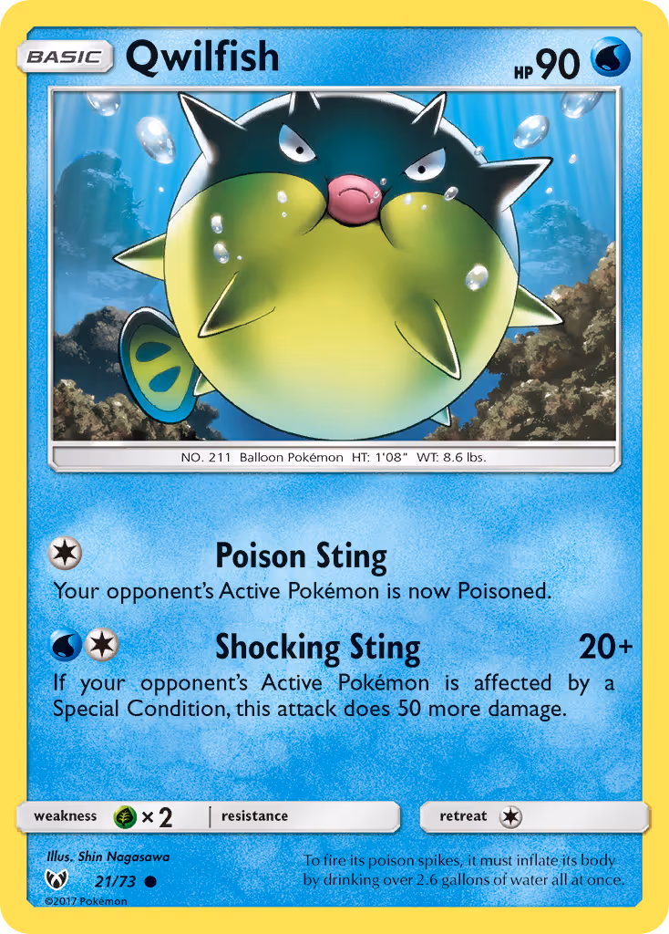 Qwilfish 21/73 Pokemon card