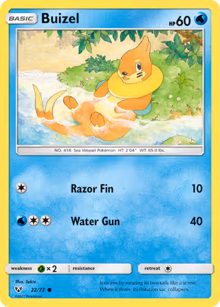 Buizel 22/73 Pokemon card