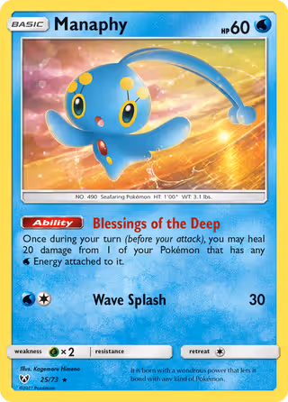 Manaphy 25/73 Pokemon card