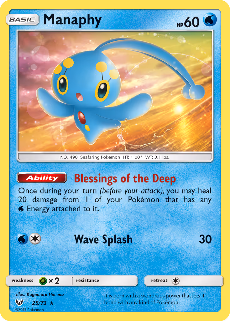 Manaphy 25/73 Pokemon card