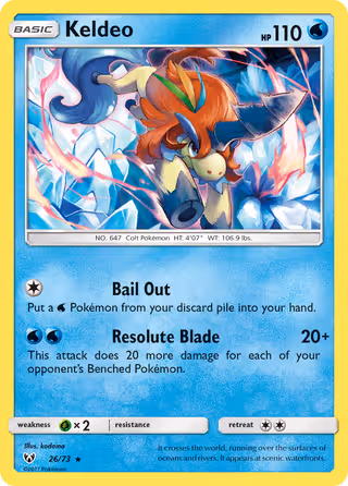 Keldeo 26/73 Pokemon card