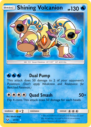 Shining Volcanion 27/73 Pokemon card