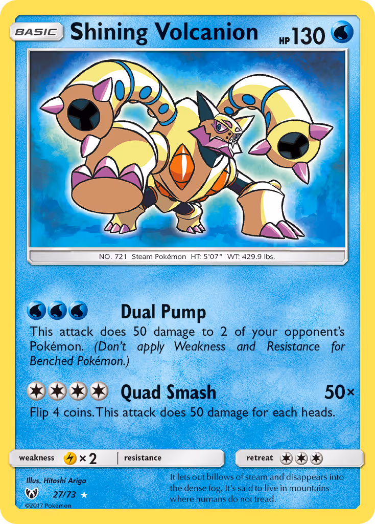 Shining Volcanion 27/73 Pokemon card