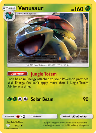 Venusaur 3/73 Pokemon card