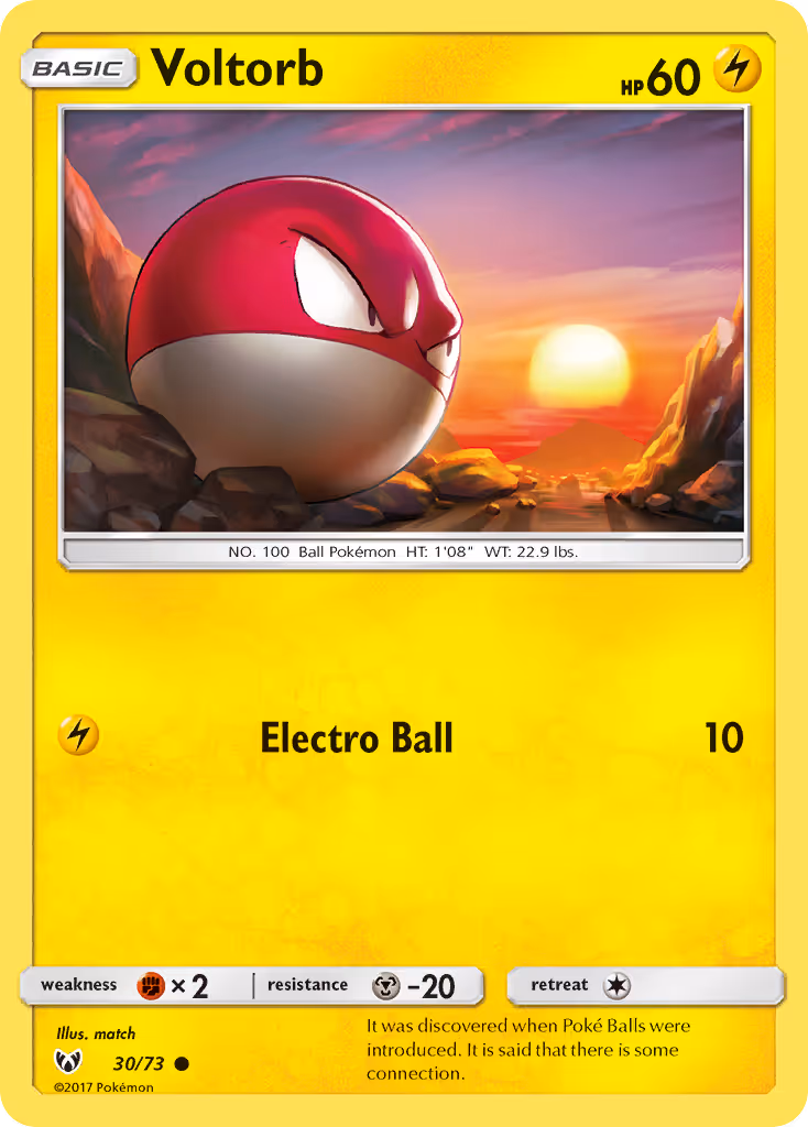 Voltorb 30/73 Pokemon card