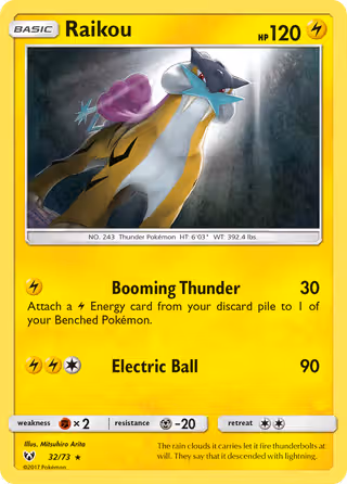 Raikou 32/73 Pokemon card