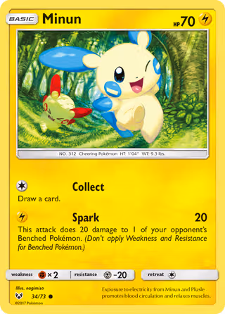 Minun 34/73 Pokemon card