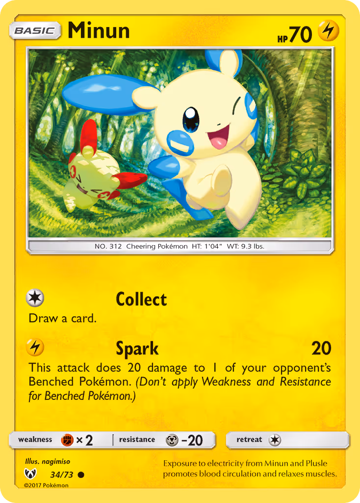 Minun 34/73 Pokemon card