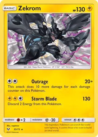 Zekrom 35/73 Pokemon card