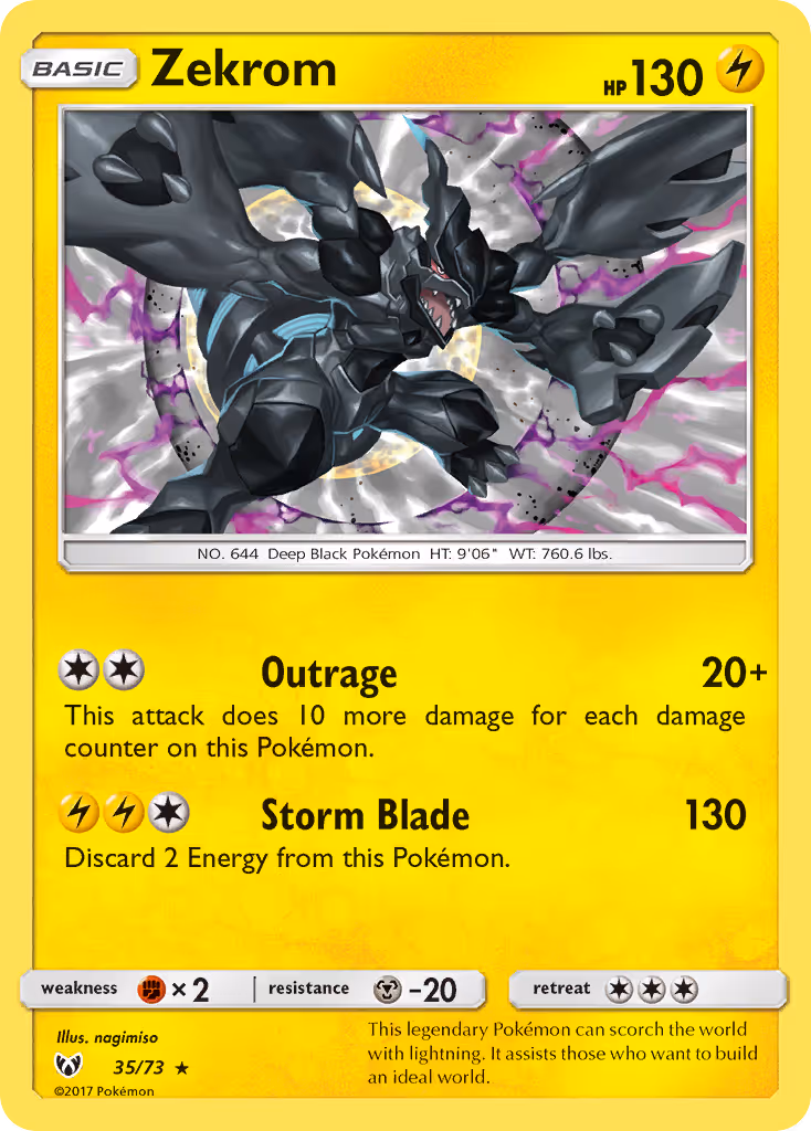 Zekrom 35/73 Pokemon card