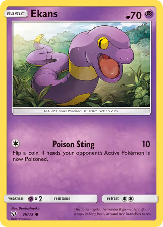 Ekans 36/73 Pokemon card