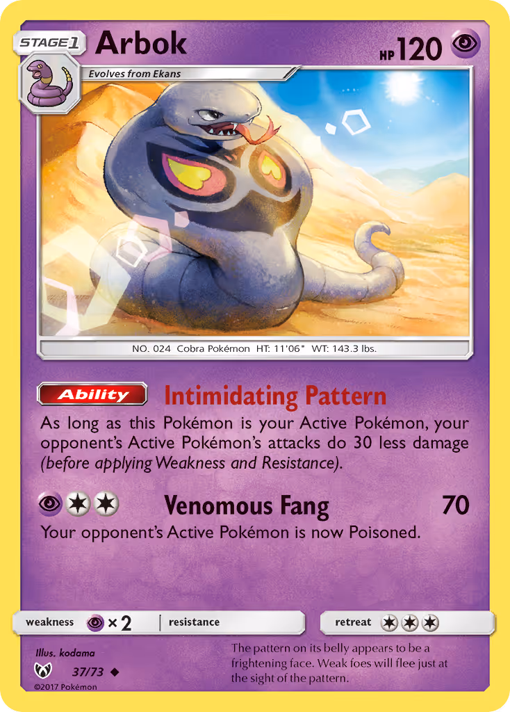Arbok 37/73 Pokemon card