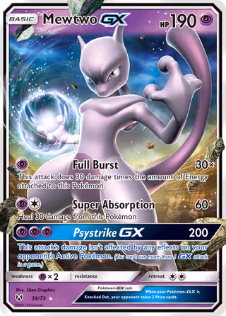 Mewtwo GX 39/73 Pokemon card