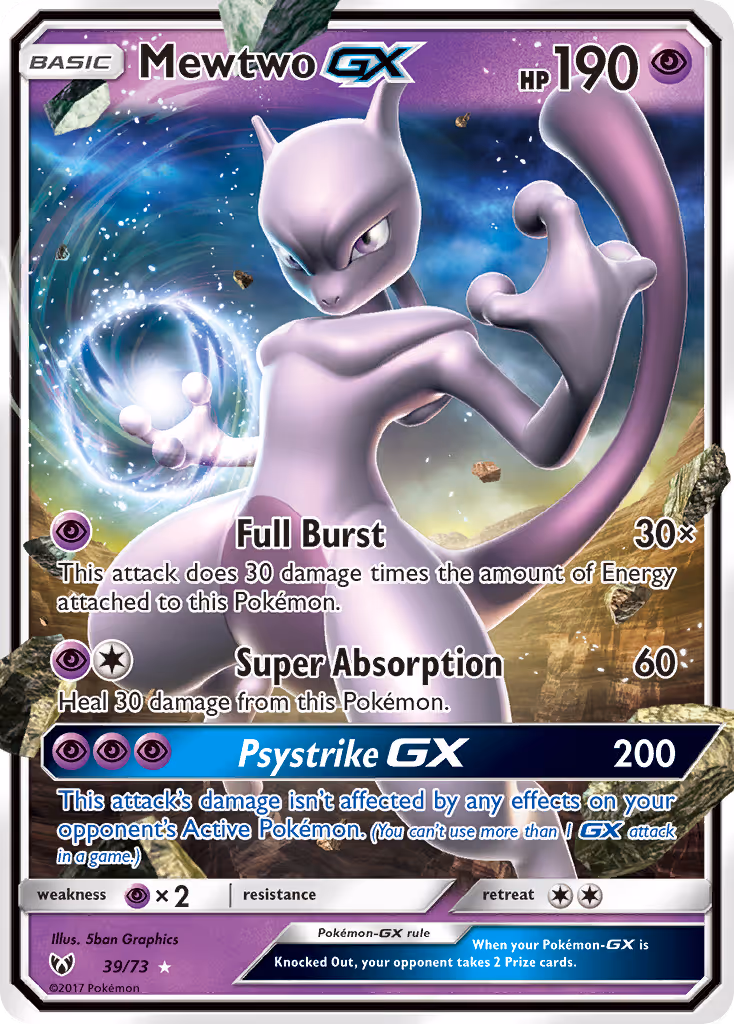 Mewtwo GX 39/73 Pokemon card
