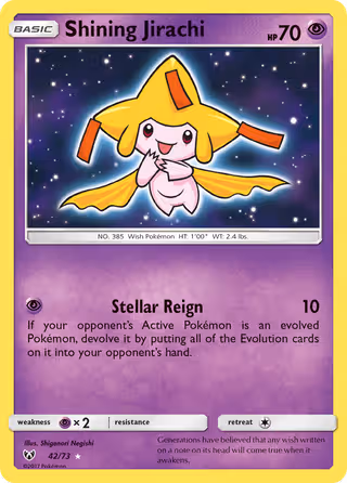 Shining Jirachi 42/73 Pokemon card