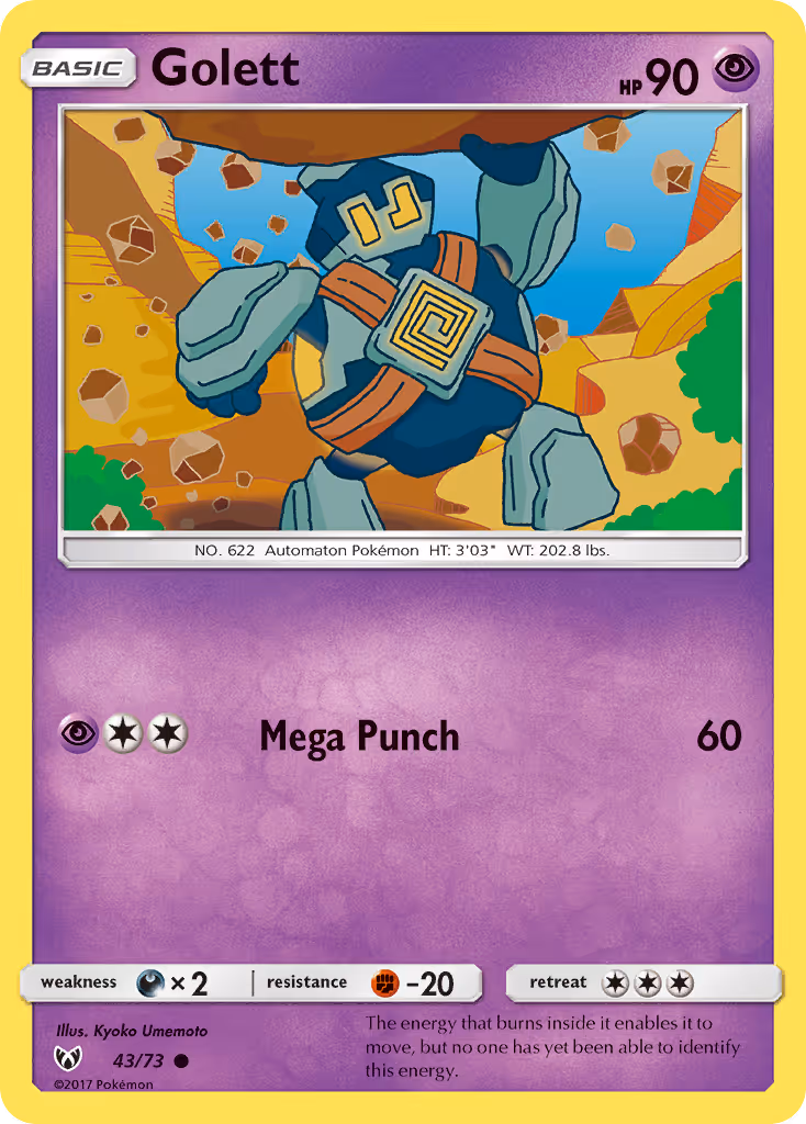 Golett 43/73 Pokemon card