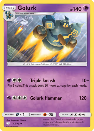 Golurk 44/73 Pokemon card