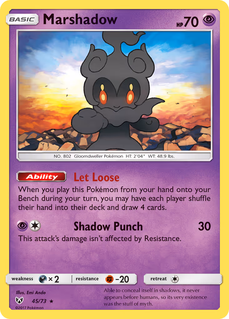 Marshadow 45/73 Pokemon card