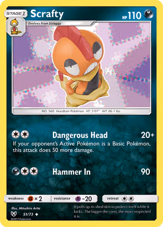 Scrafty 51/73 Pokemon card