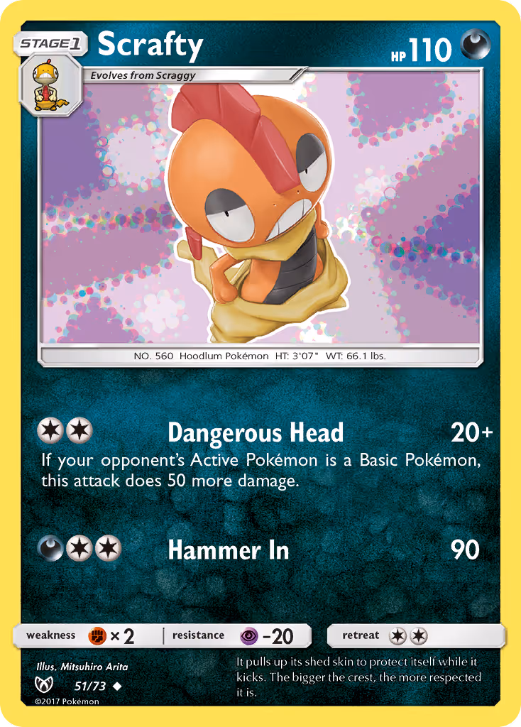 Scrafty 51/73 Pokemon card